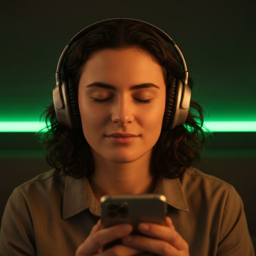 Person listening to music